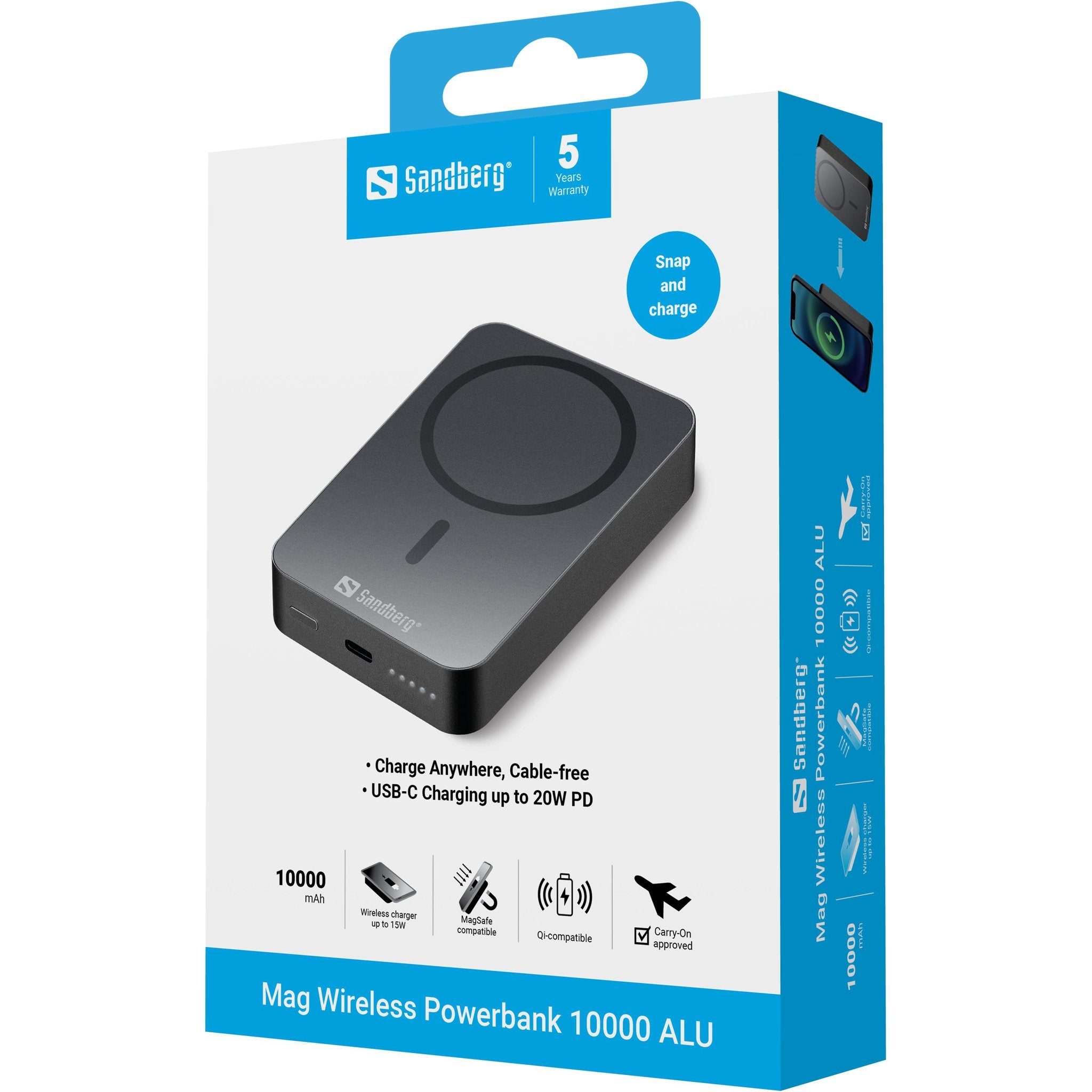 EAN 5705730420979 - Sandberg 420-97 batería externa Litio 10000 mAh Cargador inalámbrico Negro imagen 5