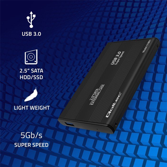 EAN 5901878518619 - Qoltec 51861 caja para disco duro externo Carcasa de disco duro/SSD Negro 2.5" imagen 2