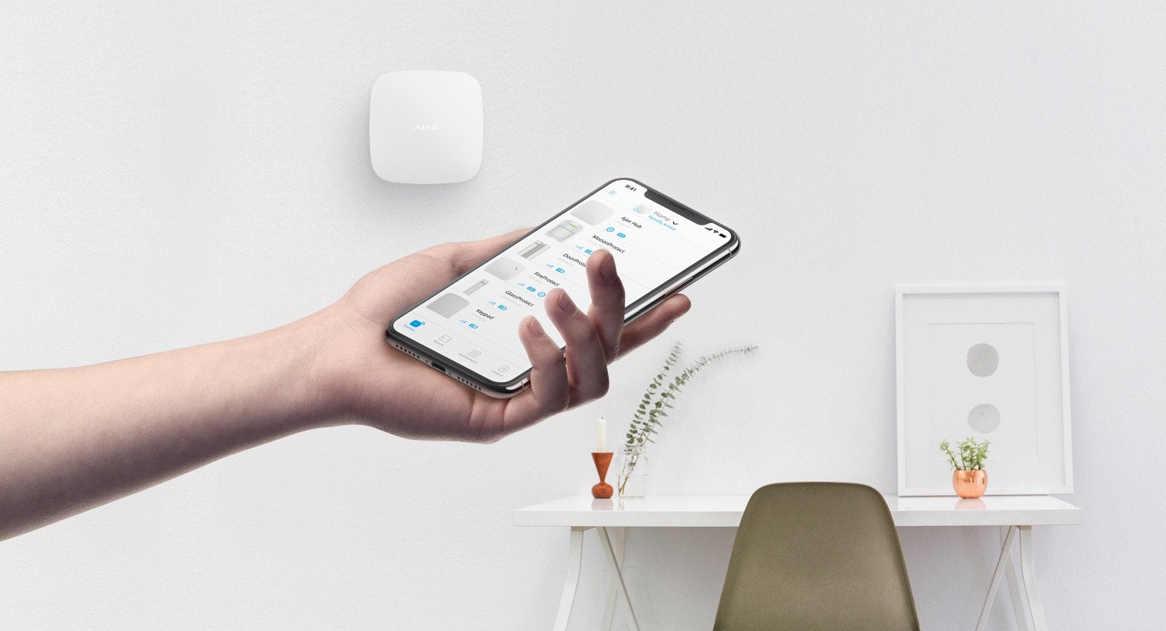 EAN 0856963007071 - Ajax Hub Inalámbrico y alámbrico Blanco imagen 2