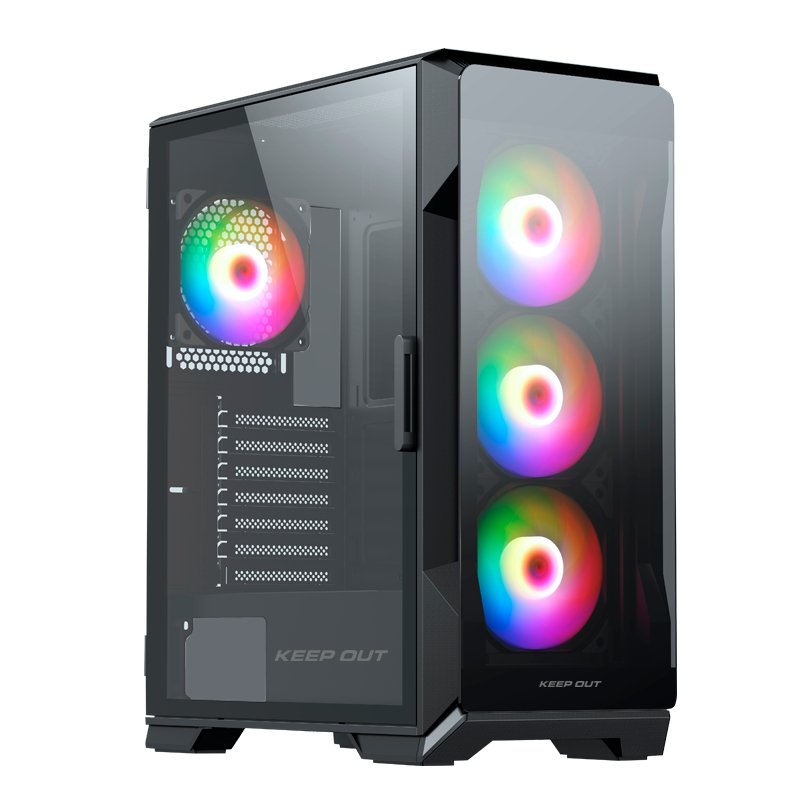 Caja Torre Atx Xc-901 Pro Argb + Type-C Keepout Bahías Int.:2x 3'5 Y 3x2'5 O 1x3'5 Y 4x 2'5/ 1xusb 3.0, 1xusb-C/ Audio In/Out