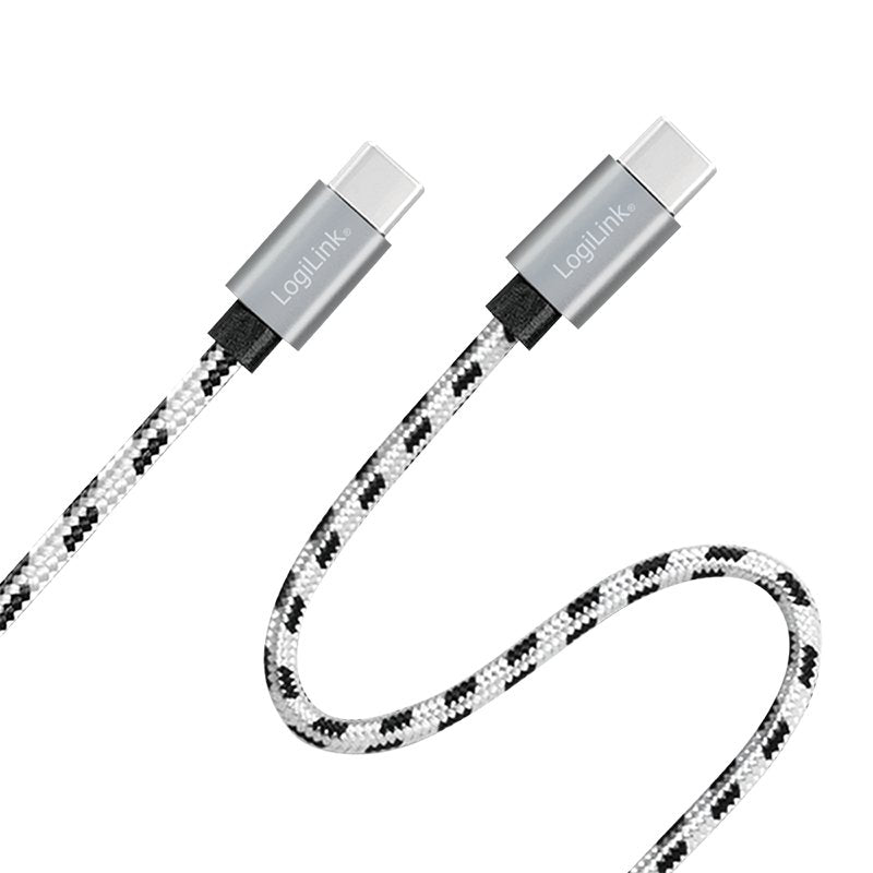 Usb 2.0 Type-C 3-Pack Cable Set, C M To C M, Alu, Nylon, Blanco Negro