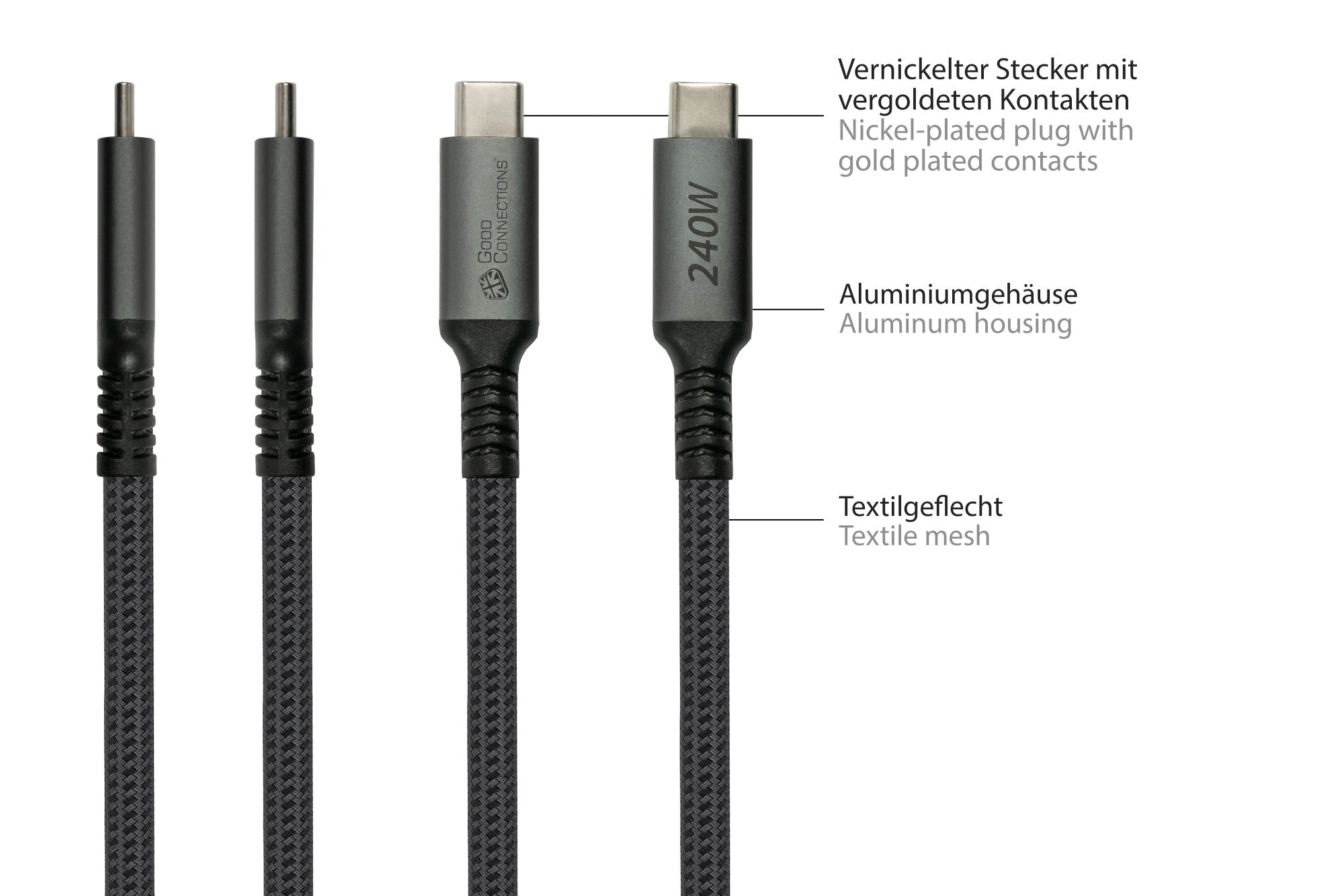 Cable Alcasa 2240-Cct005a  Usb Usb 2.0 2 M Usb C Negro