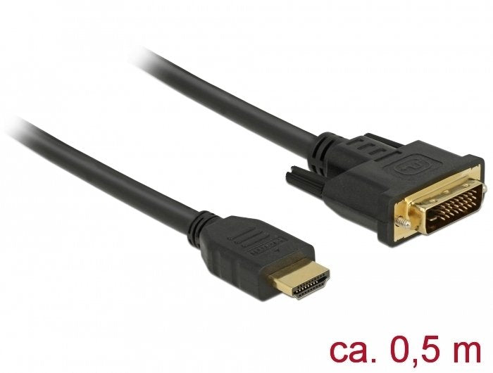 Delock Cable  Hdmi A Dvi 24+1 Bidireccional 0,5 M