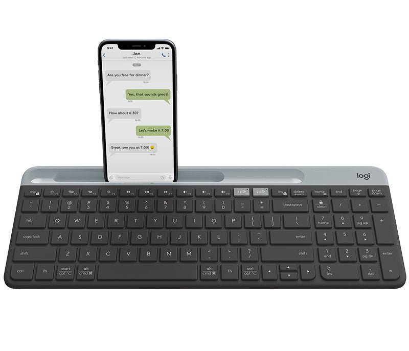 Logitech Slim Multi-Device Wireless Keyboard K580 Teclado Rf Wireless + Bluetooth Nórdico Grafito