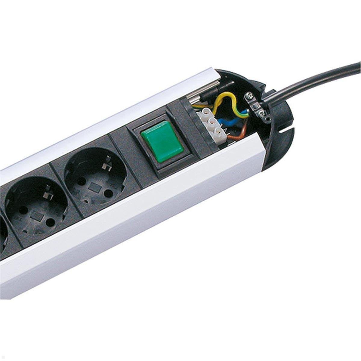 Regleta De Enchufes Bachmann Primo Alu, 3 Vías, Negra, 2,0 M, Con Interruptor