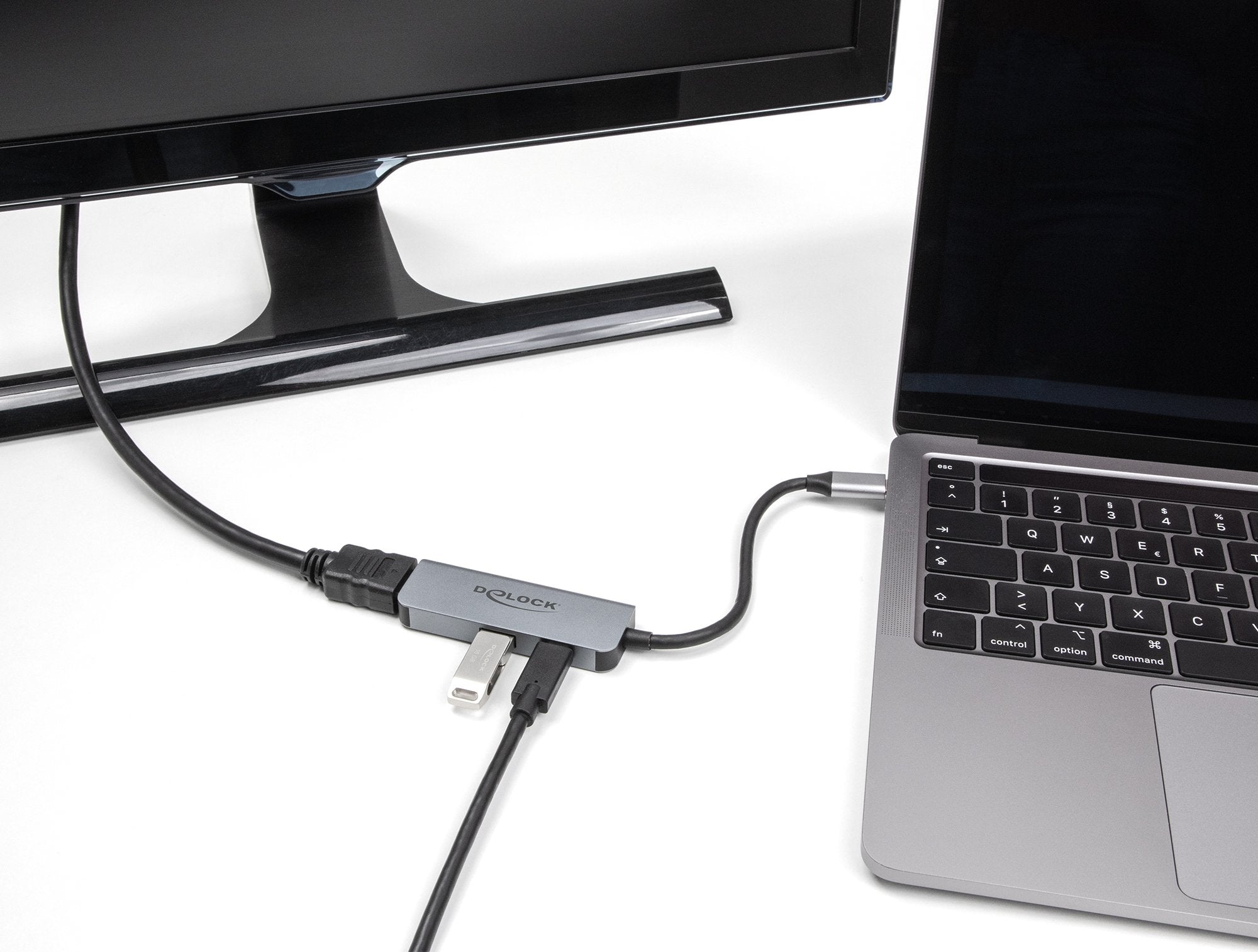 Delock Usb Type-C Adapter Zu Hdmi 4k 60 Hz Mit Usb Typ-A Und Usb Type-C Pd 95 W