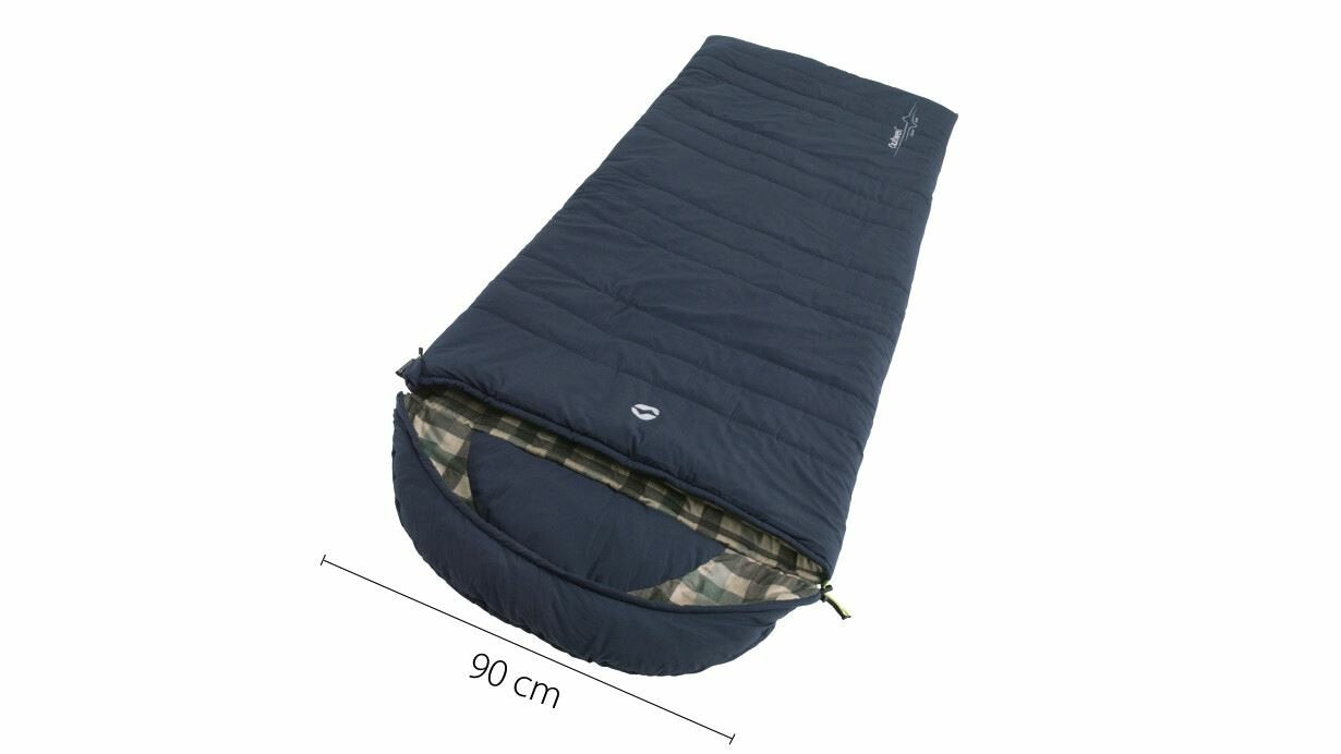 Outwell Camper Lux Adulto Saco De Dormir Semi-Rectangular Algodón, Poliéster Azul