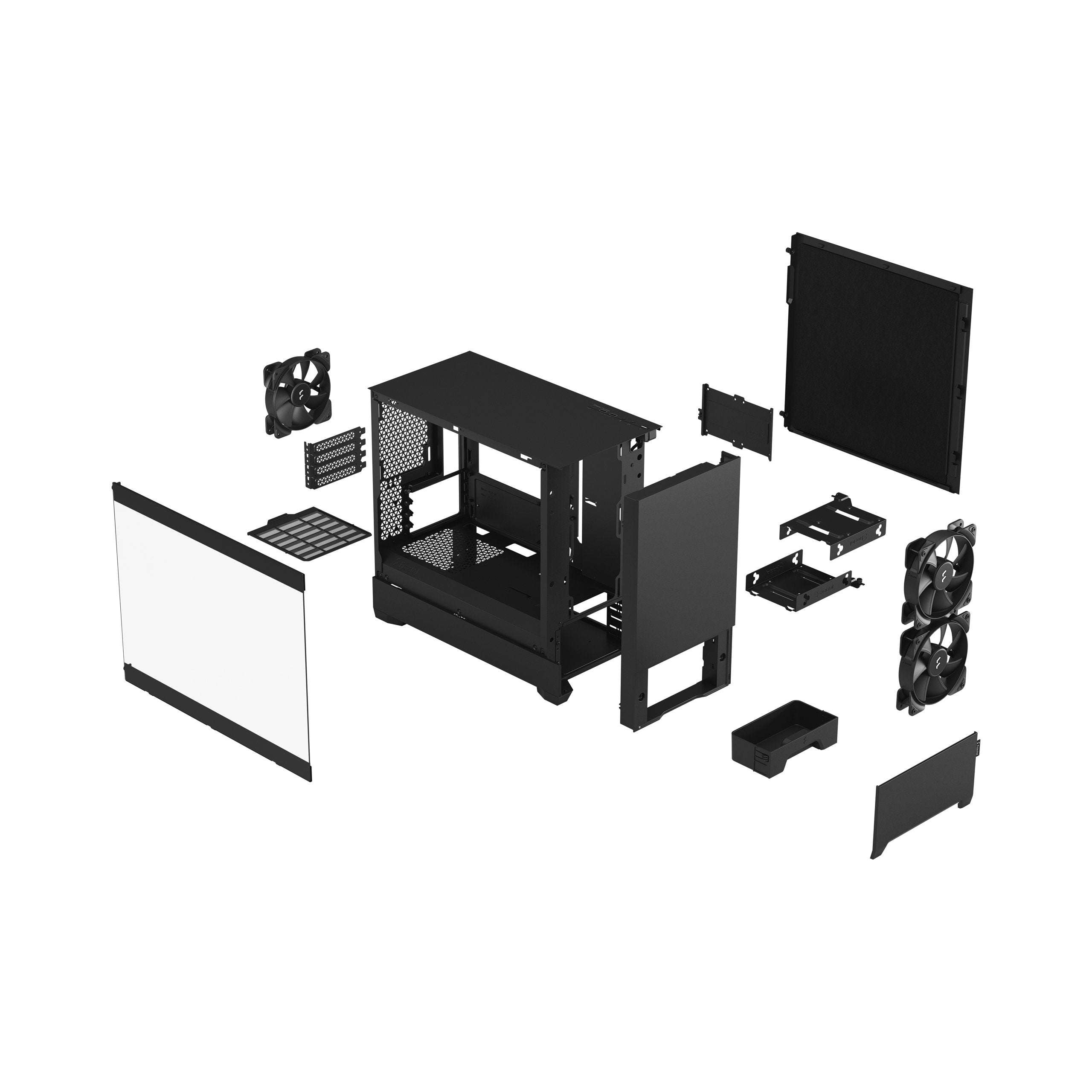 Caja Pc Fractal Design Pop Mini Silent Black Tg Clear Tint, Tower-Gehäuse Fd-C-Pos1m-02