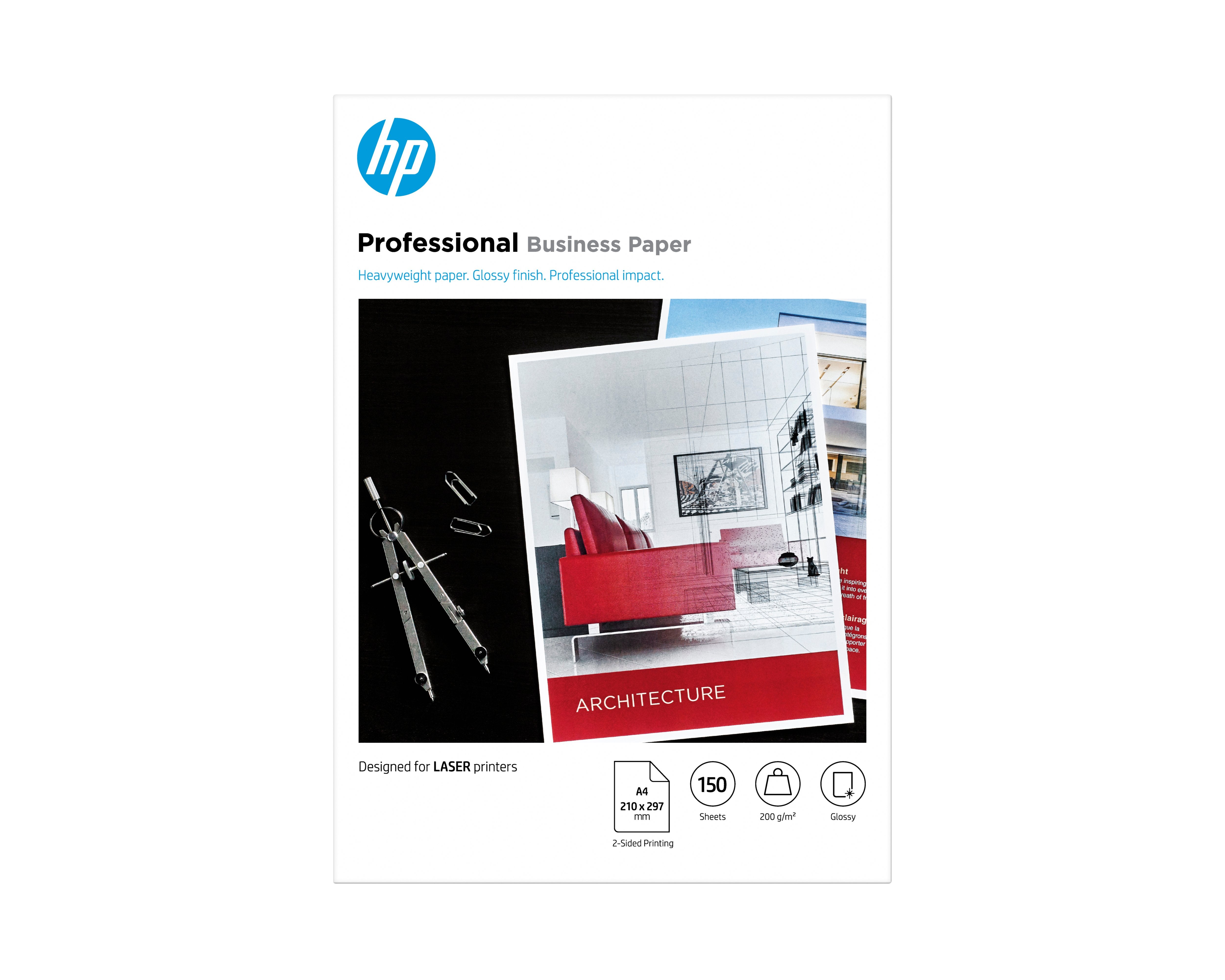 EAN 0193905504916 - HP Professional Laser Glossy FSC Paper 200 gsm-150 sht/A4/210 x 297 mm papel para impresora de inyección  imagen 1