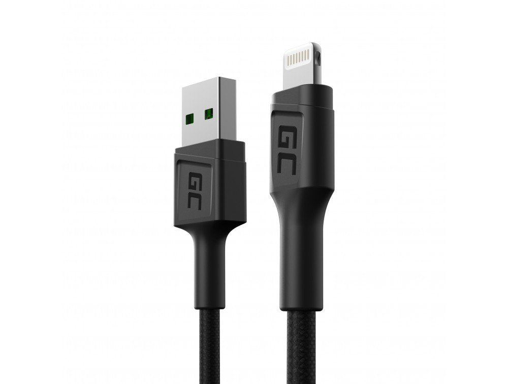 Cable Green Cell Gc Powerstream Usb-A - Lightning 30cm De Carga Rápida Apple 2.4a