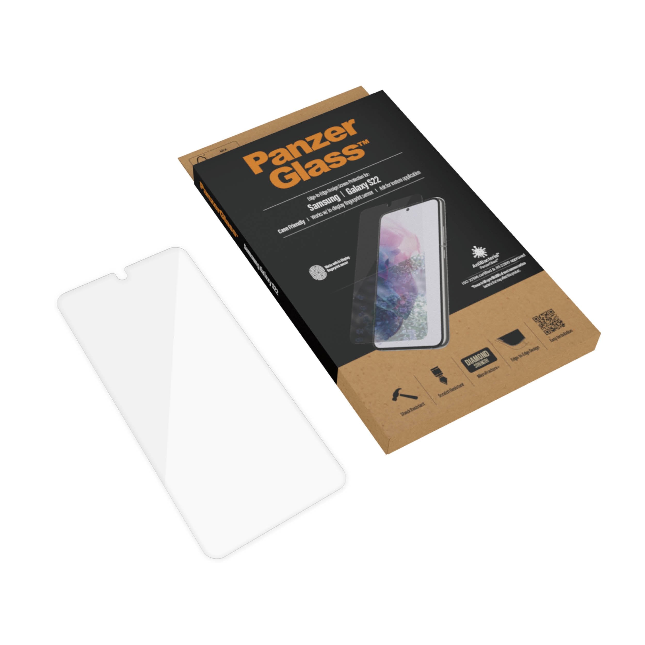 Panzerglass Samsung Galaxy S22 Case Friendly, Negro Ab