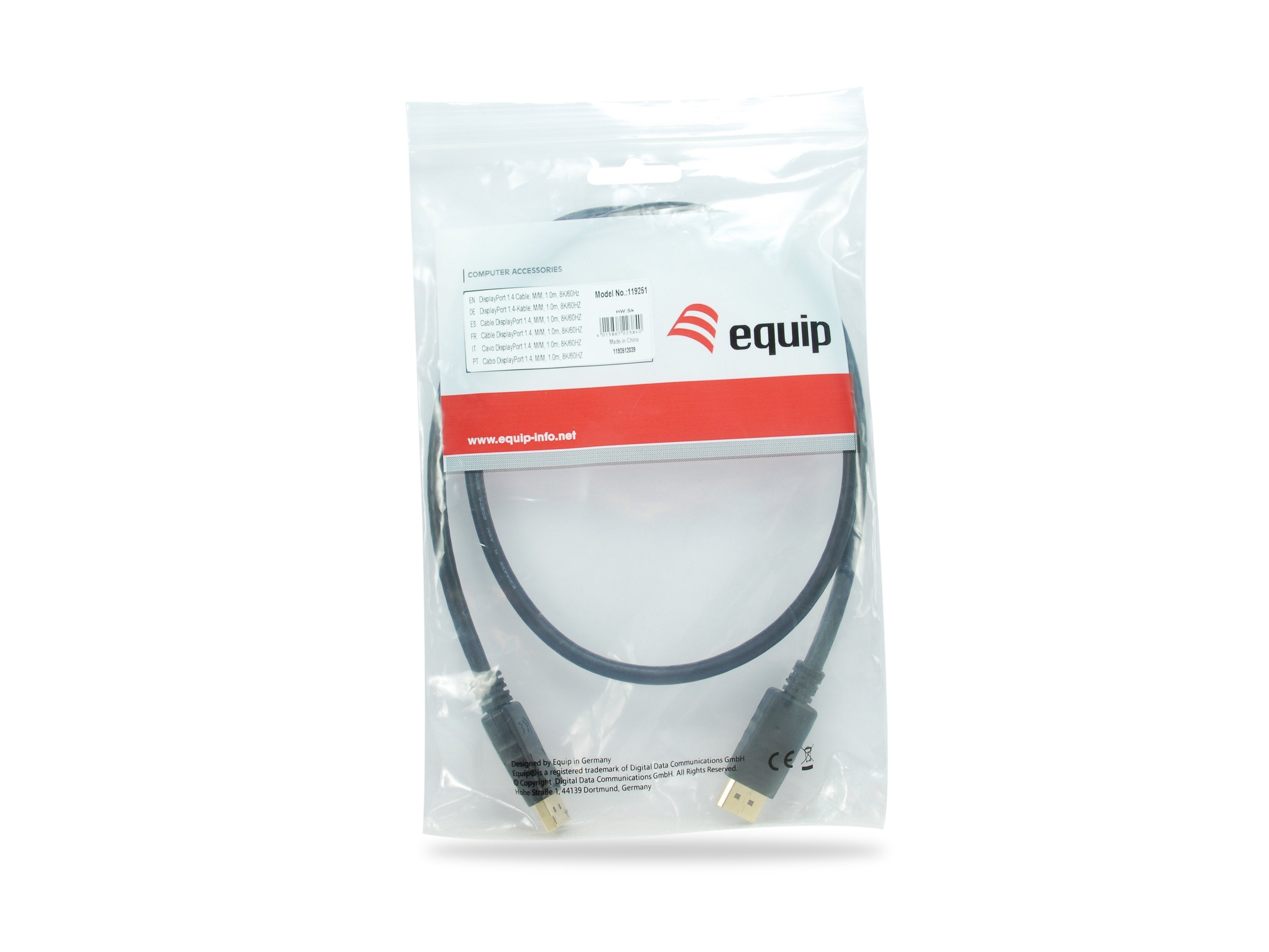 Equip Displayport 1.4 St/St 1.0m 8k/60hz Komp.Hdcp Schwarz