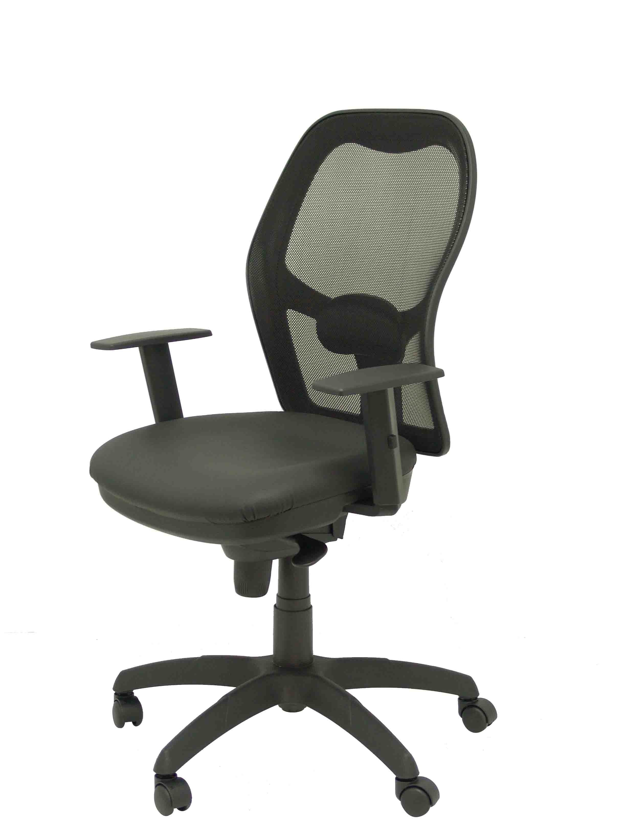 Silla Jorquera Malla Negra Asiento Similpiel Negr