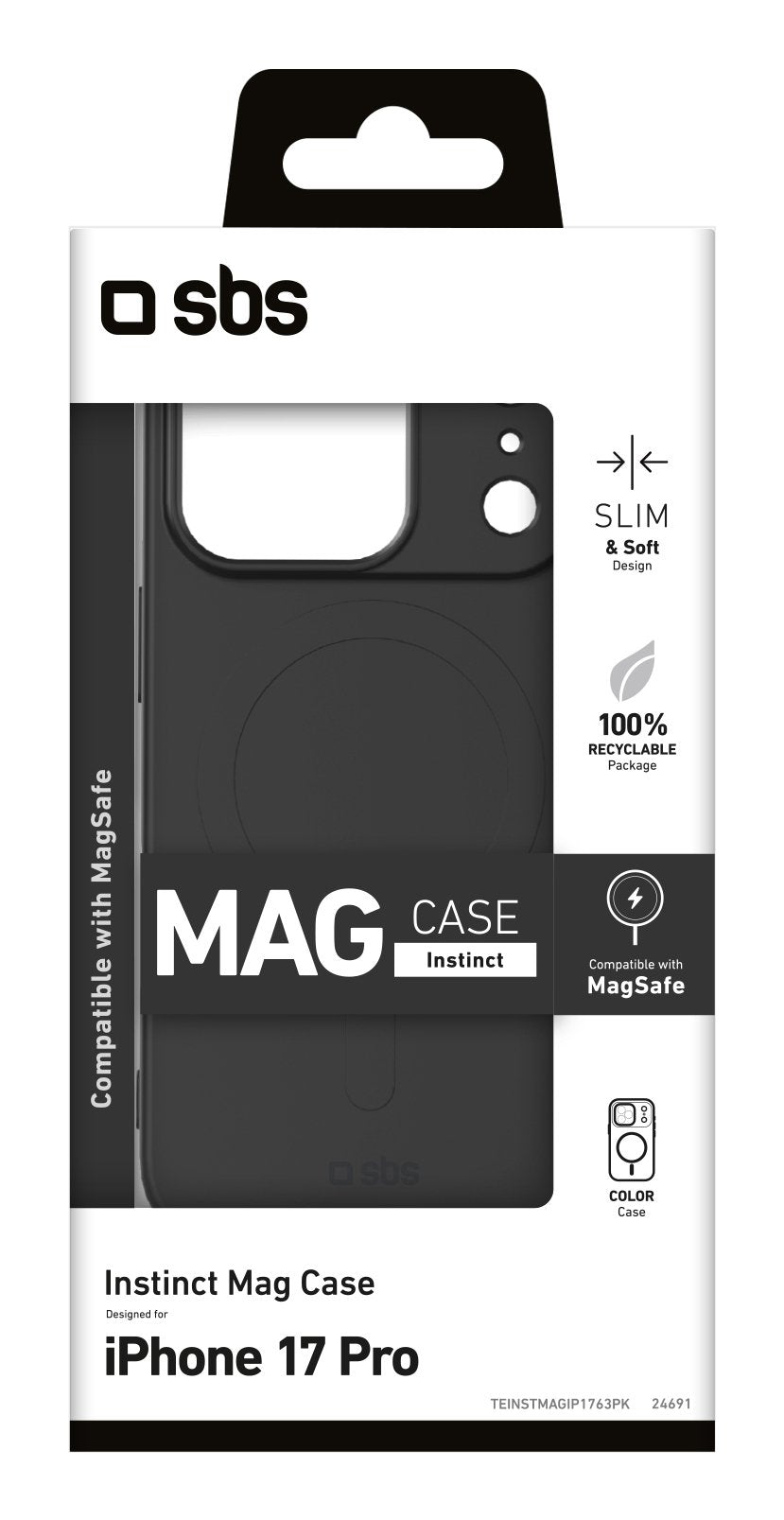Sbs Teinstmagip1763pk Funda Para Iphone 17 Pro 15,9 Cm (6.28") Negro