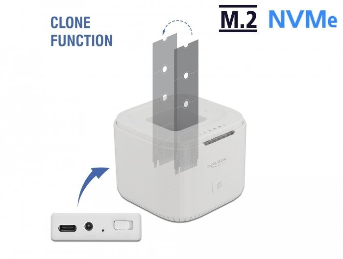 Delock M.2 Dockingstation Para 2 X M.2 Nvme Pcie Ssd Con Funcion Clonacion