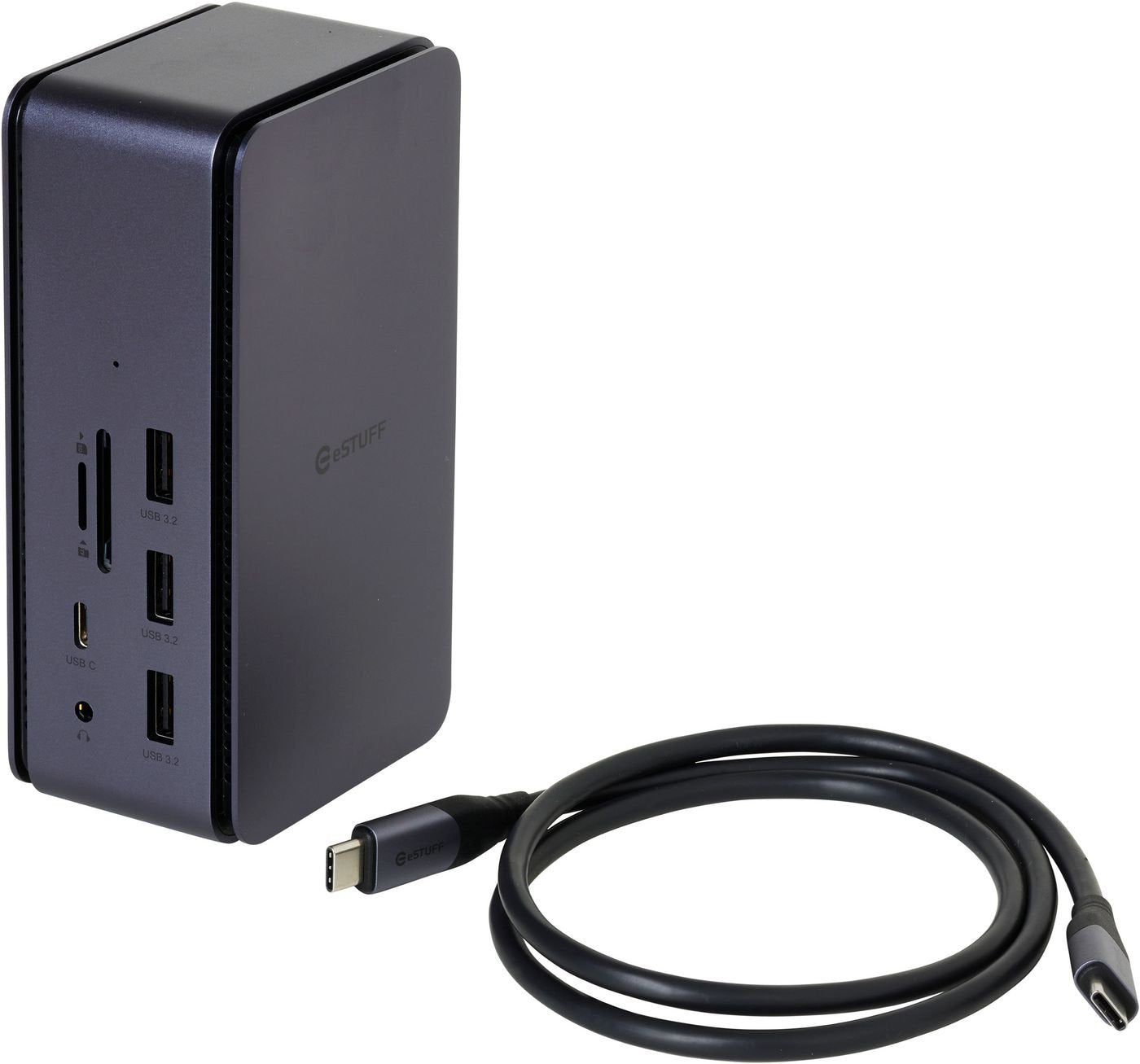 EAN 5704174646310 - eSTUFF ES623015 base para portátil y replicador de puertos Alámbrico USB4 Aluminio, Negro imagen 8