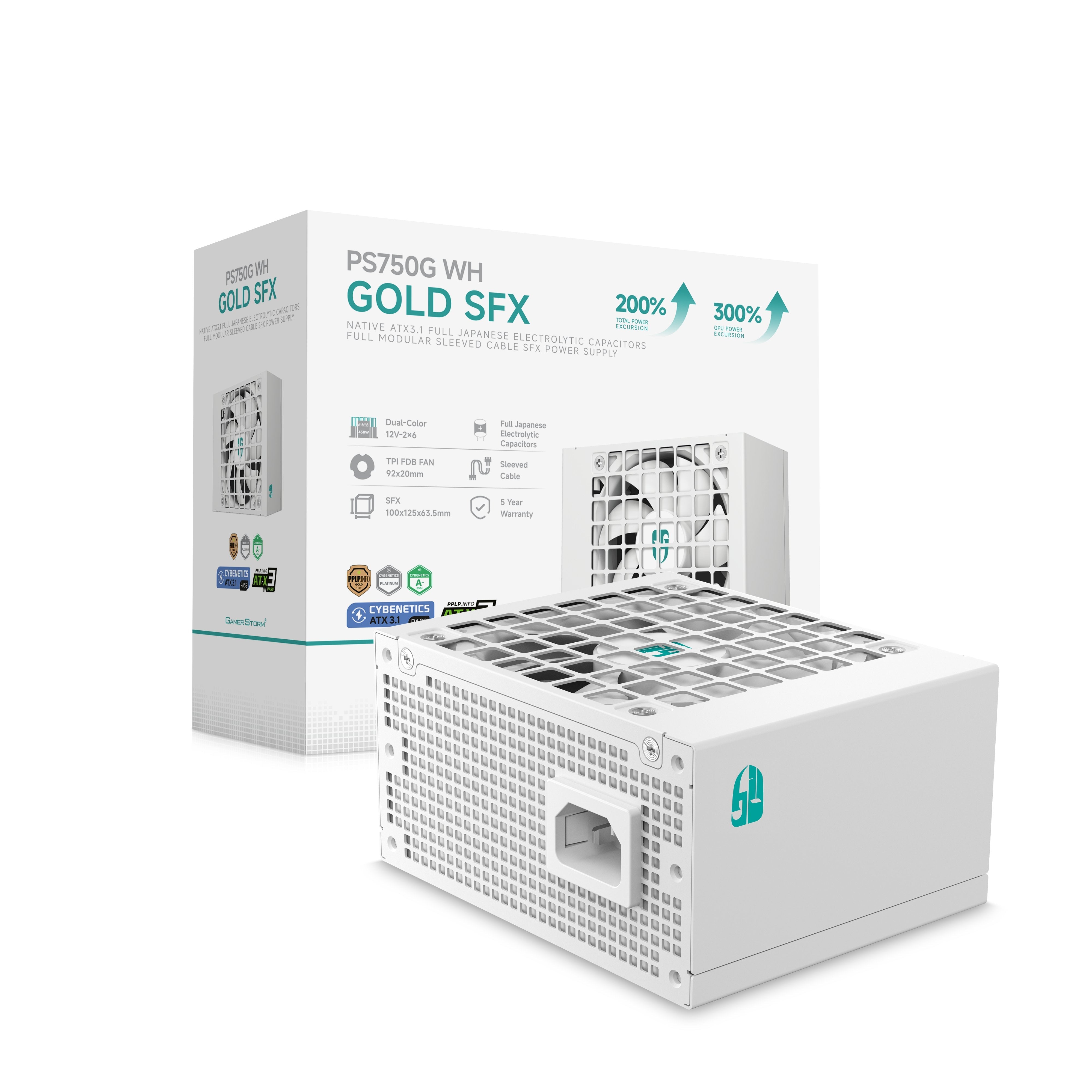 750w Deepcool Ps750g Wh Sfx Atx3.1 Full Modular 80 Plus Gold White