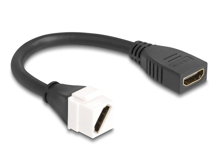 Delock Keystone Modul Cable Hdmi Buchse Zu Buchse Diagonal 8k 60 Hz 20 Cm Schwarz