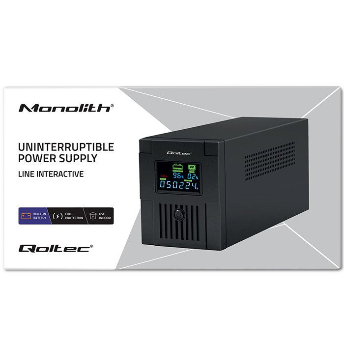 EAN 5901878537702 - Qoltec 53770 sistema de alimentación ininterrumpida (UPS) Línea interactiva 1,5 kVA 900 W 2 salidas AC imagen 11