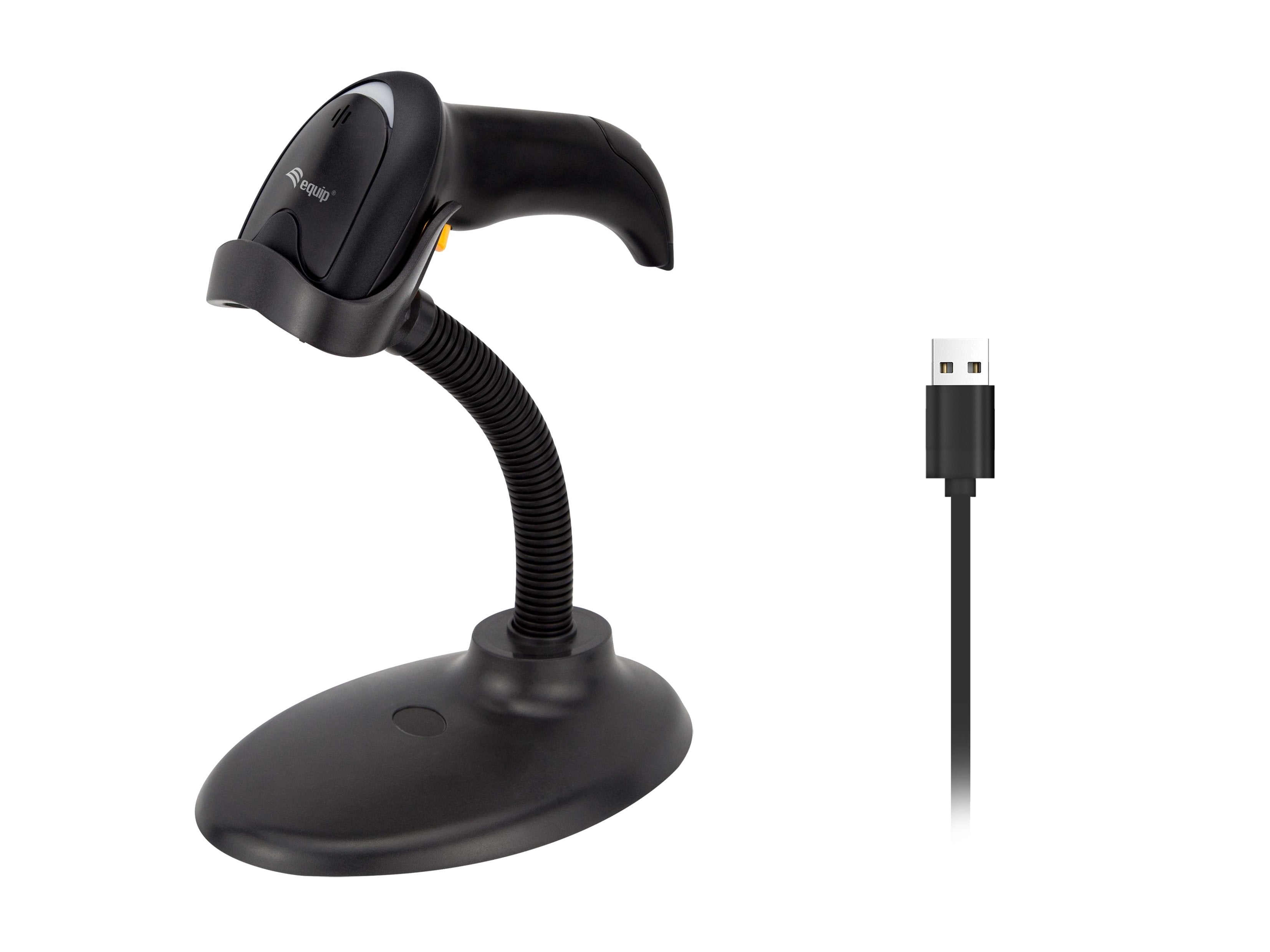 Equip Escáner Manual De Código De Barras Cable Láser 2d Usb 1d2d Negro