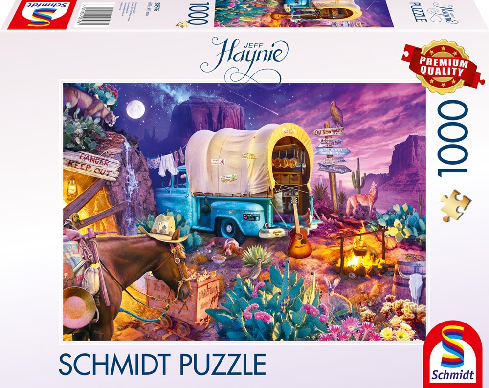 Schmidt Spiele Jeff Haynie: Camping Romántico En El Lejano Oeste, Rompecabezas De 1000 Piezas 58576