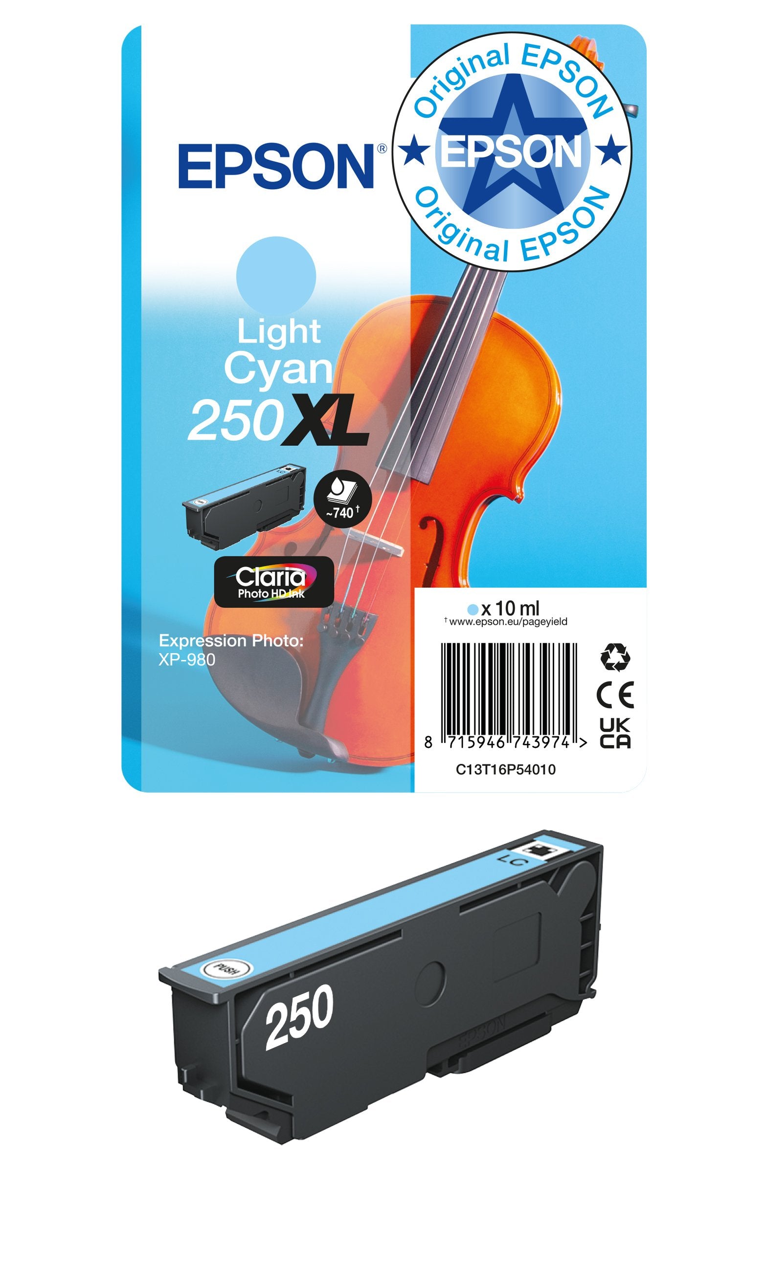 EAN 8715946743912 - Epson 250XL Violin Claria Photo HD cartucho de tinta 1 pieza(s) Original High (L) Yield imagen 3