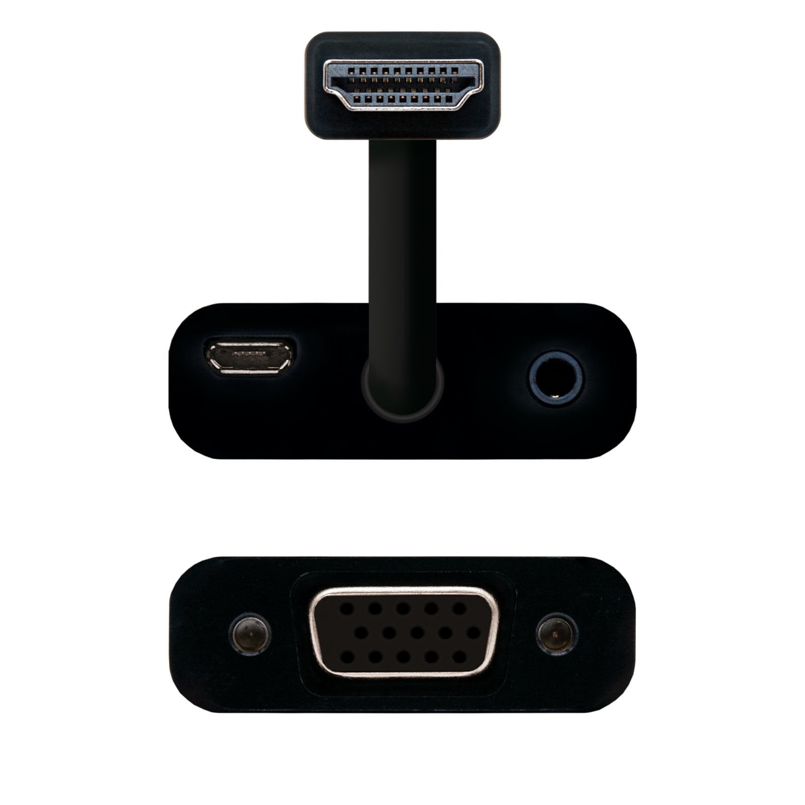 Nanocable Conversor Hdmi A Svga+Audio - Hdmi A/M-Svga/H+Jack 3.5/H - 10cm+1.0m - Negro
