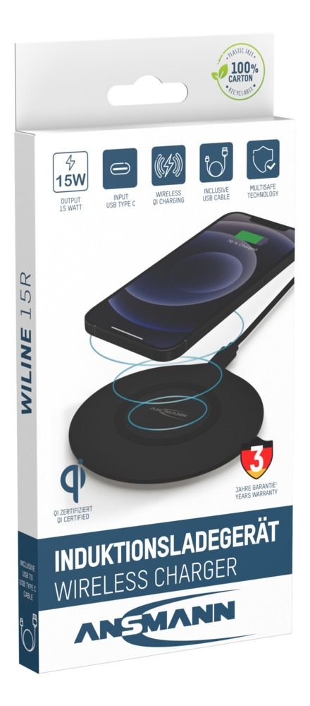 Cargador  Ansmann Indiktiv Cablelos Qi-Compatible Wiline 15r