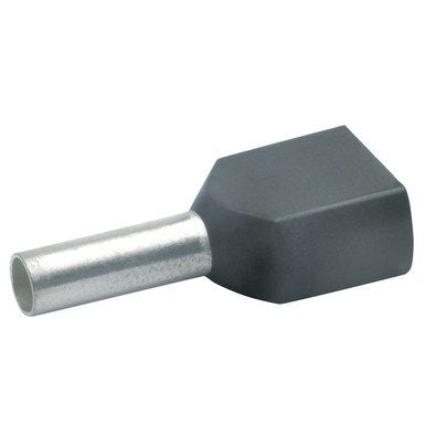 Klauke Isolierte Zwillingsaderendhülsen, Negro, 2 Mm², Cobre, Cobre, Plástico, 1000 Unidades(E)