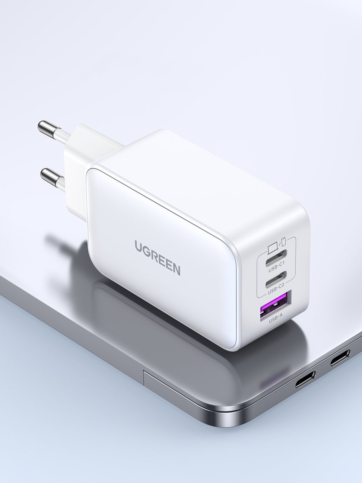 EAN 6941876213344 - Ugreen Nexode USB-A+2*USB-C 65W GaN Tech Fast Charger White Lector de libros electrónicos, Auriculares, A imagen 4