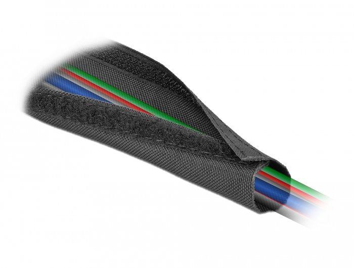 Delock Gewebeschlauch Con Klettverschluss Hitzebeständig 10 M X 30 Mm Negro