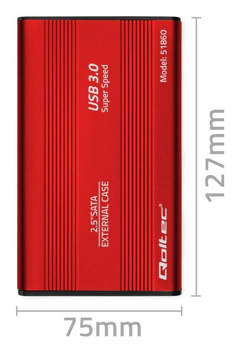 EAN 5901878518602 - Qoltec 51860 caja para disco duro externo Carcasa de disco duro/SSD Rojo 2.5" imagen 7