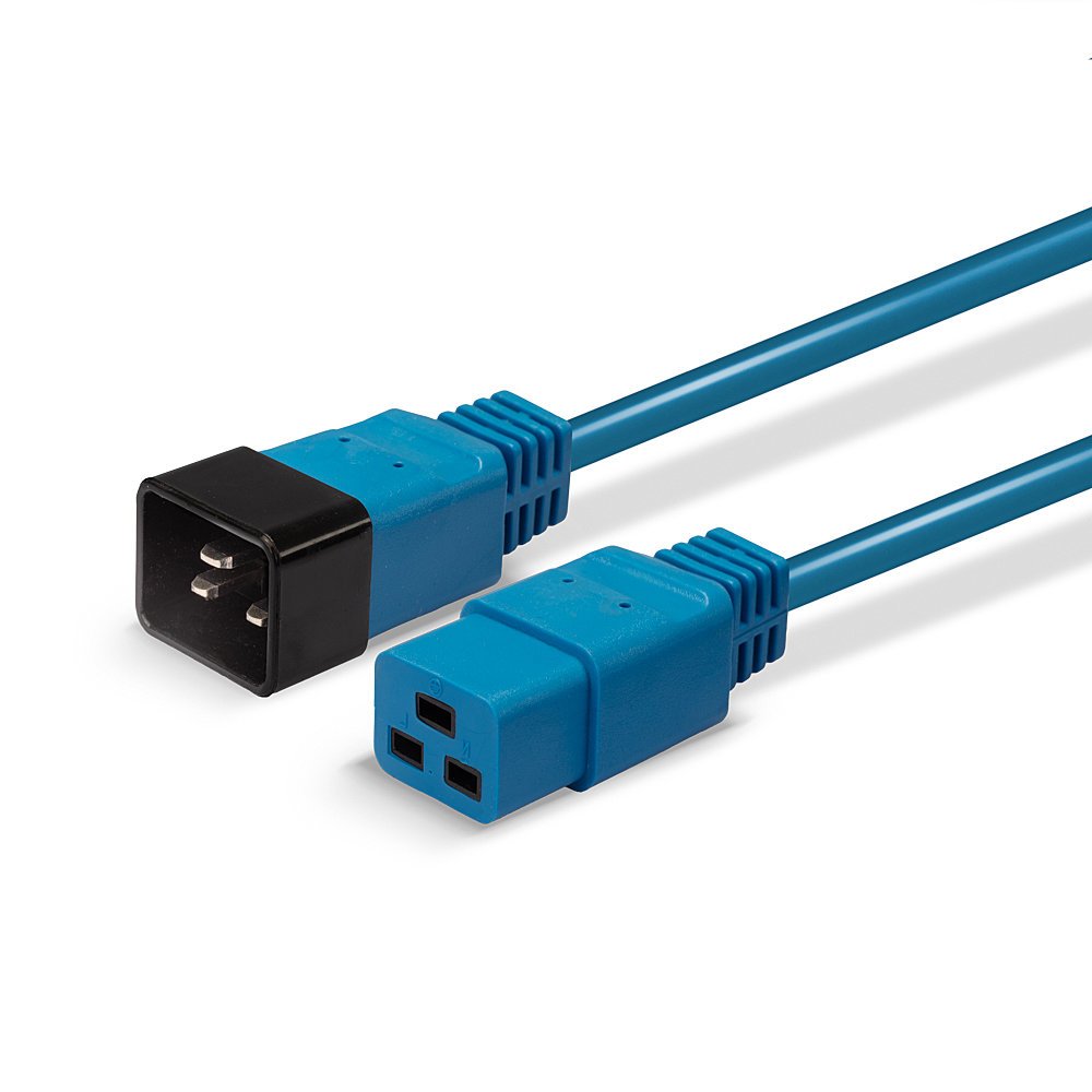 Extensión De Red Lindy Iec C19 A C20 Azul 3m Externo A Granel