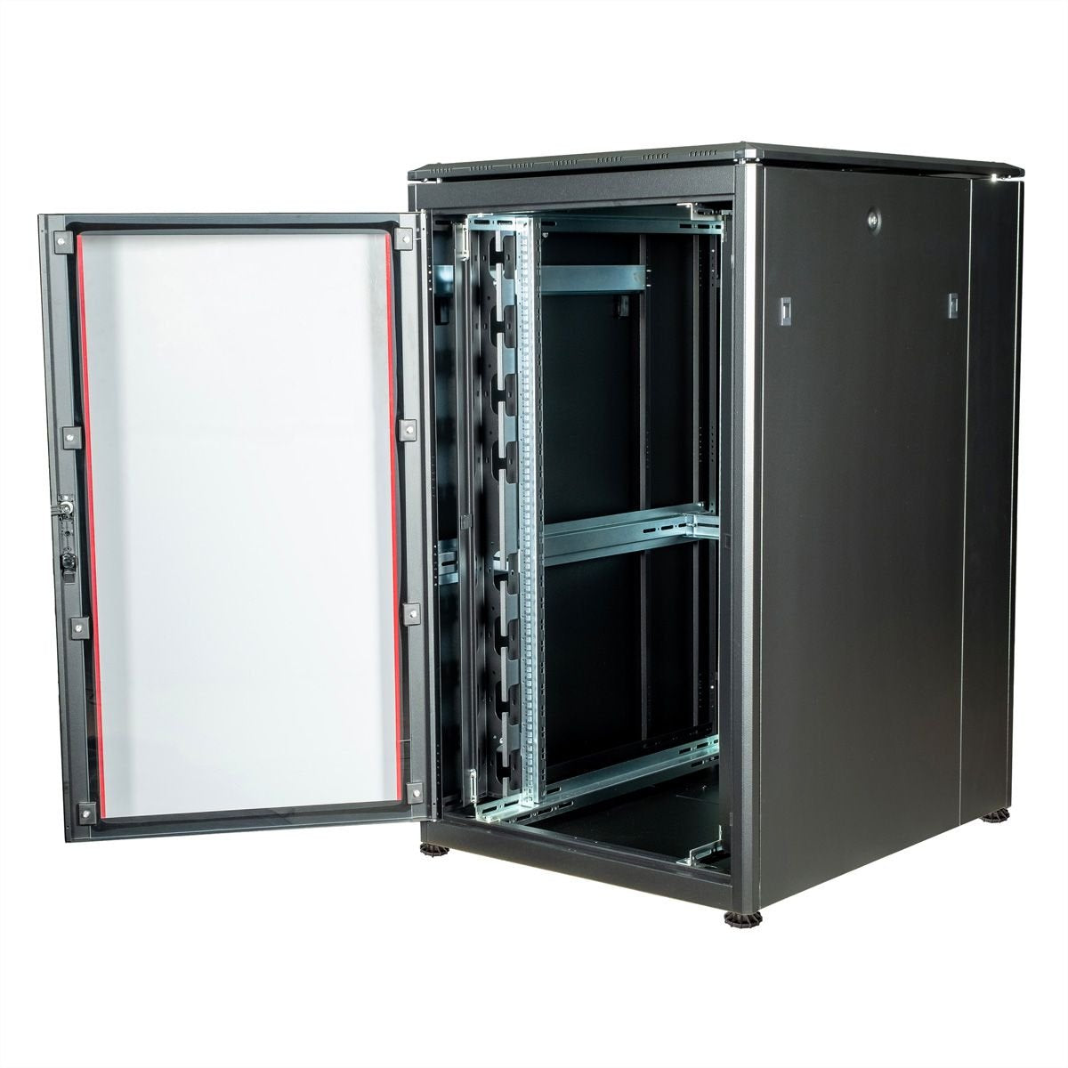 Roline 19-Zoll Netzwerkschrank Pro 26 He, 800x1000 Bxt Glastr Schwarz