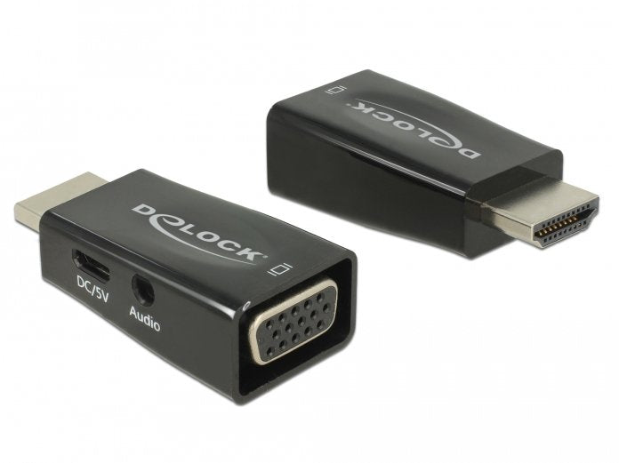 EAN 4043619659012 - DeLOCK 65901 cambiador de género para cable HDMI A VGA & 3.5 mm Audio Negro imagen 1