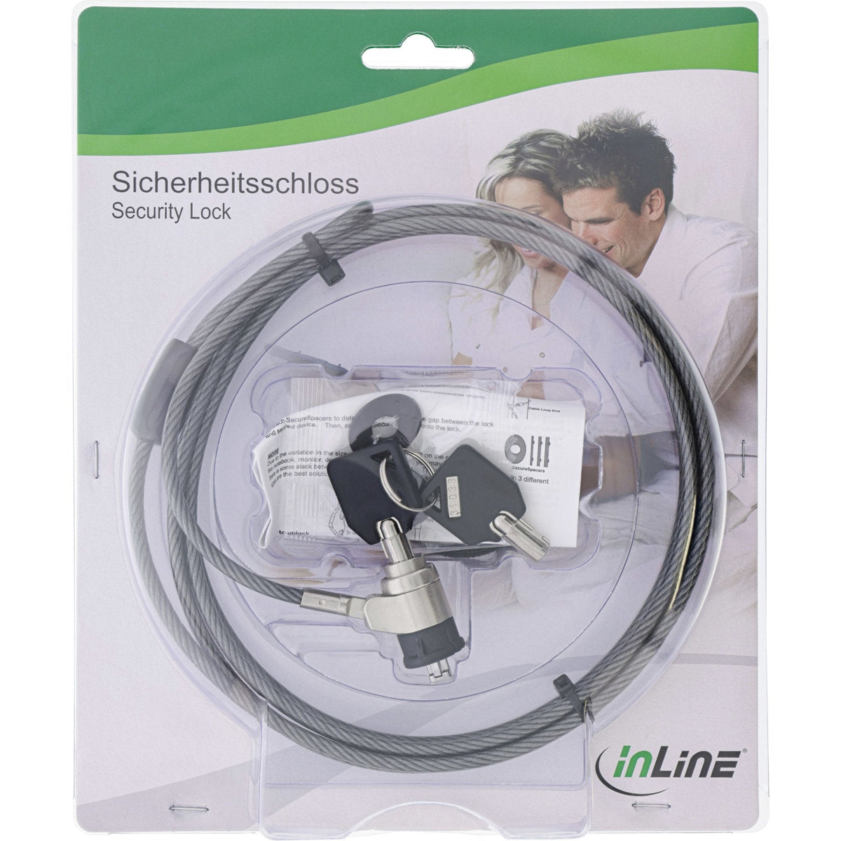 Candado De Seguridad Para Portátiles Inline Con Llave De 4,4 Mm X 2 M