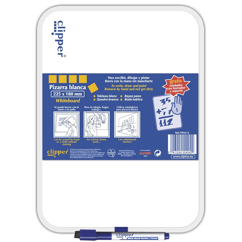 Alpino Pizarra Blanca Pequeña 25,5x18cm Con Rotulador Blister