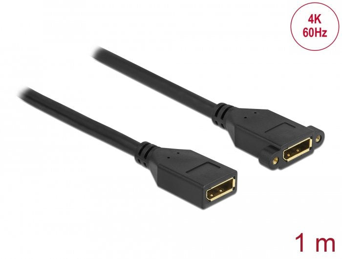 Delock 87100 Cable Displayport 1.2 Hembra A Hembra Instalación En Panel 4k 60 Hz 1 M