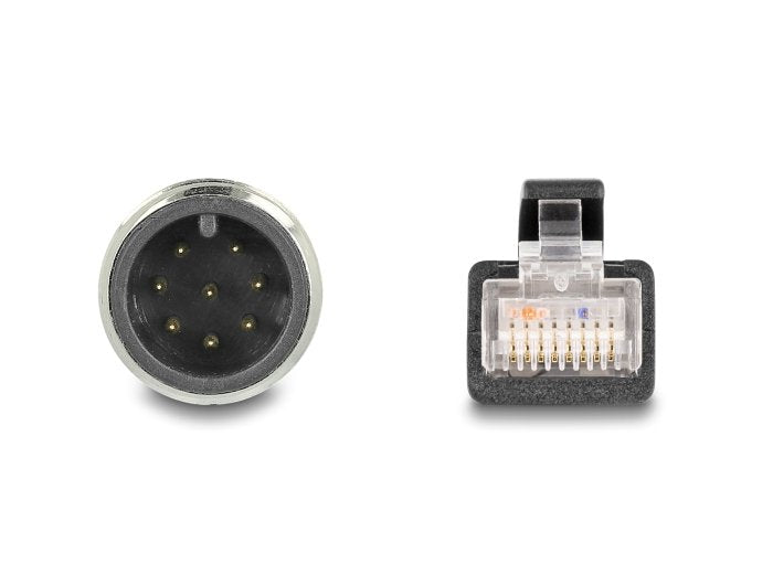 Delock 80811 Cable M12 Codificado A 8 Pin Macho A Rj45 Macho Pvc 5 M
