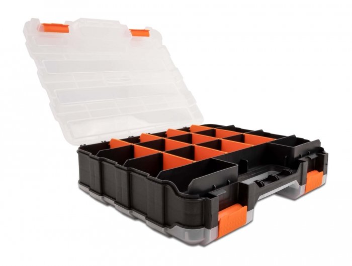 Delock Sortimentsbox Con 34 Fächern 320 X 270 X 80 Mm Naranja / Negro