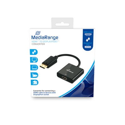 EAN 4260459615774 - MediaRange MRCS175 adaptador de cable de vídeo 0,15 m HDMI tipo A (Estándar) DisplayPort Negro imagen 1