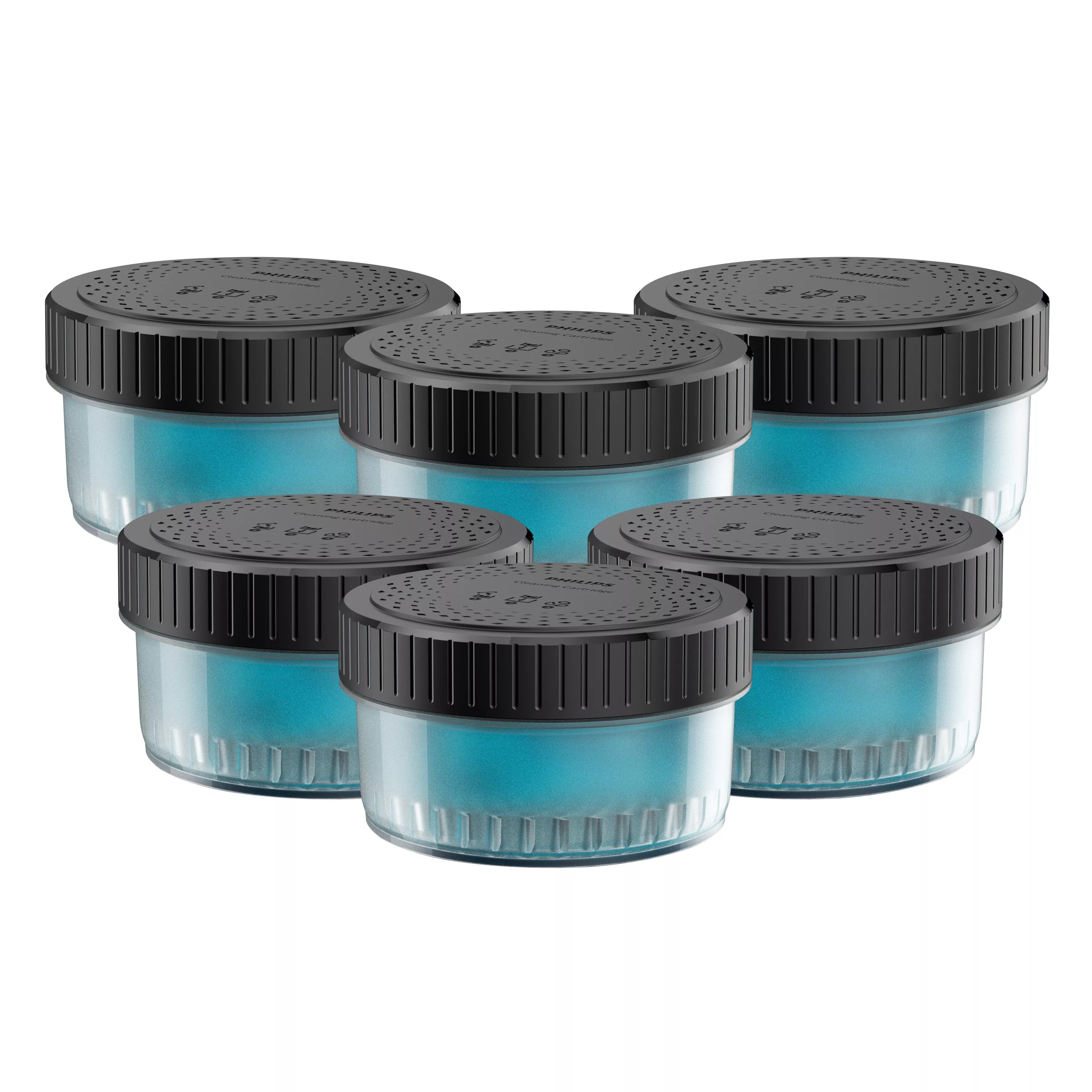 Cartuchos De Limpieza De Philips Para Una Cápsula De Limpieza Rápida, 6x 160 Ml, Para La Estación De Limpieza Cc16/50