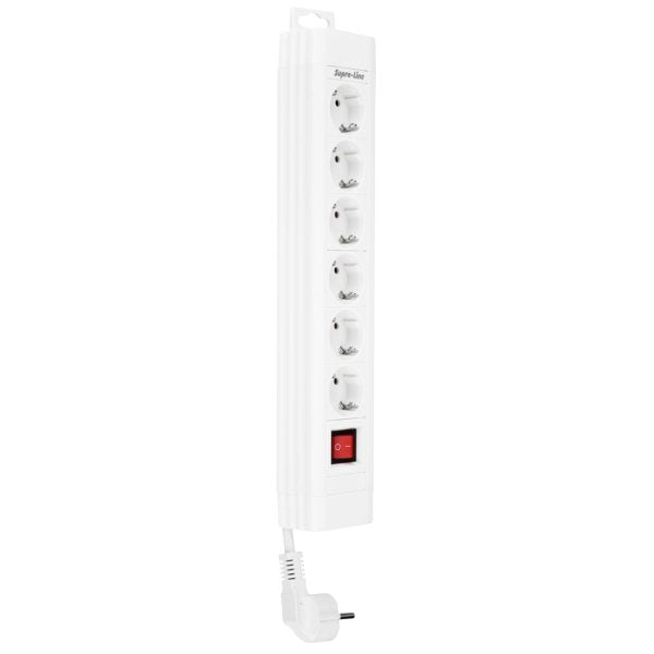 Rev Steckdosenleiste 6-Fach 2,4m Supraline M. Schalter Weiss Regleta