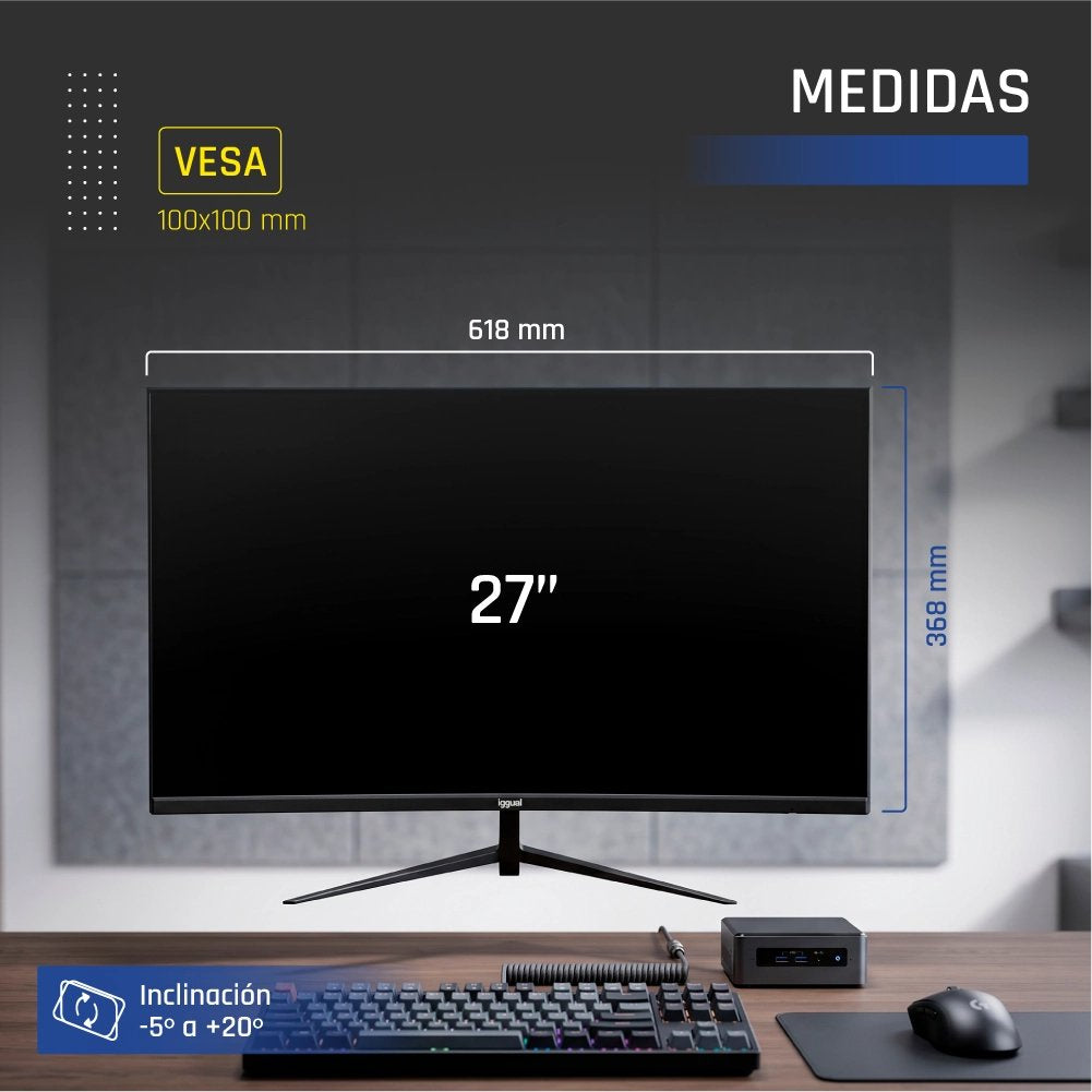 EAN 8435364319406 - iggual ML27S pantalla para PC 68,6 cm (27") 1920 x 1080 Pixeles Full HD LED Negro imagen 11
