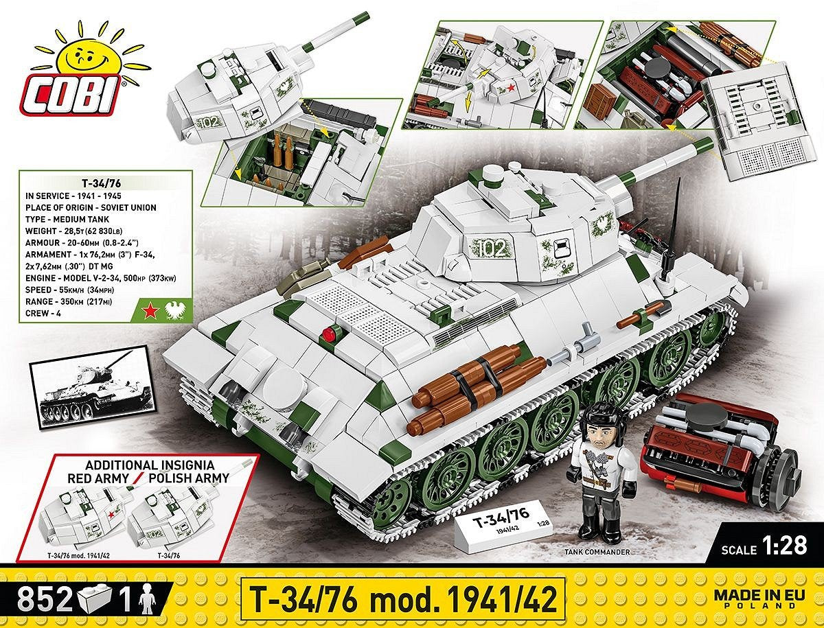 Cobi Blocks Tank T34-76  852 Pcs