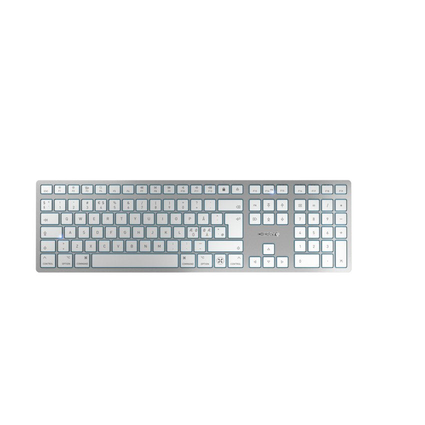 Cherry Tas Kw 9100 Slim Para Mac Diseño Pn Inalámbrico Plateado W