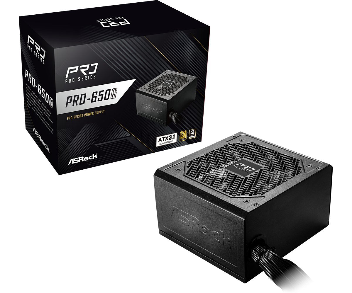 Fuentes De Alimentación Asrock Pro Series Pro-650g 650w Atx 80+ Gold Negro  90-Uxr065-Gneaa2