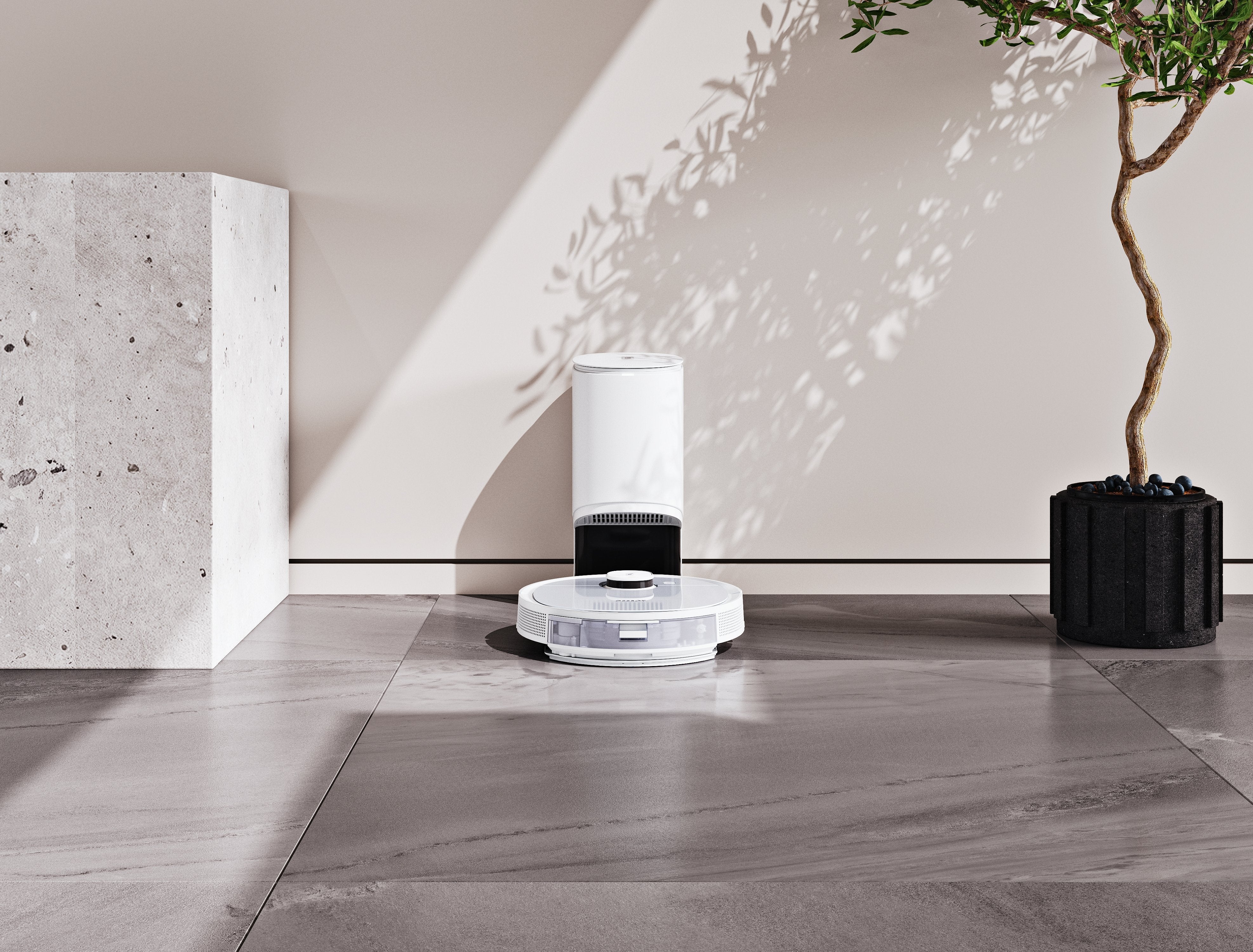 Robot Aspirador Ecovacs Deebot Ozmo T9+ Blanco Con Estación De Vaciado Automático