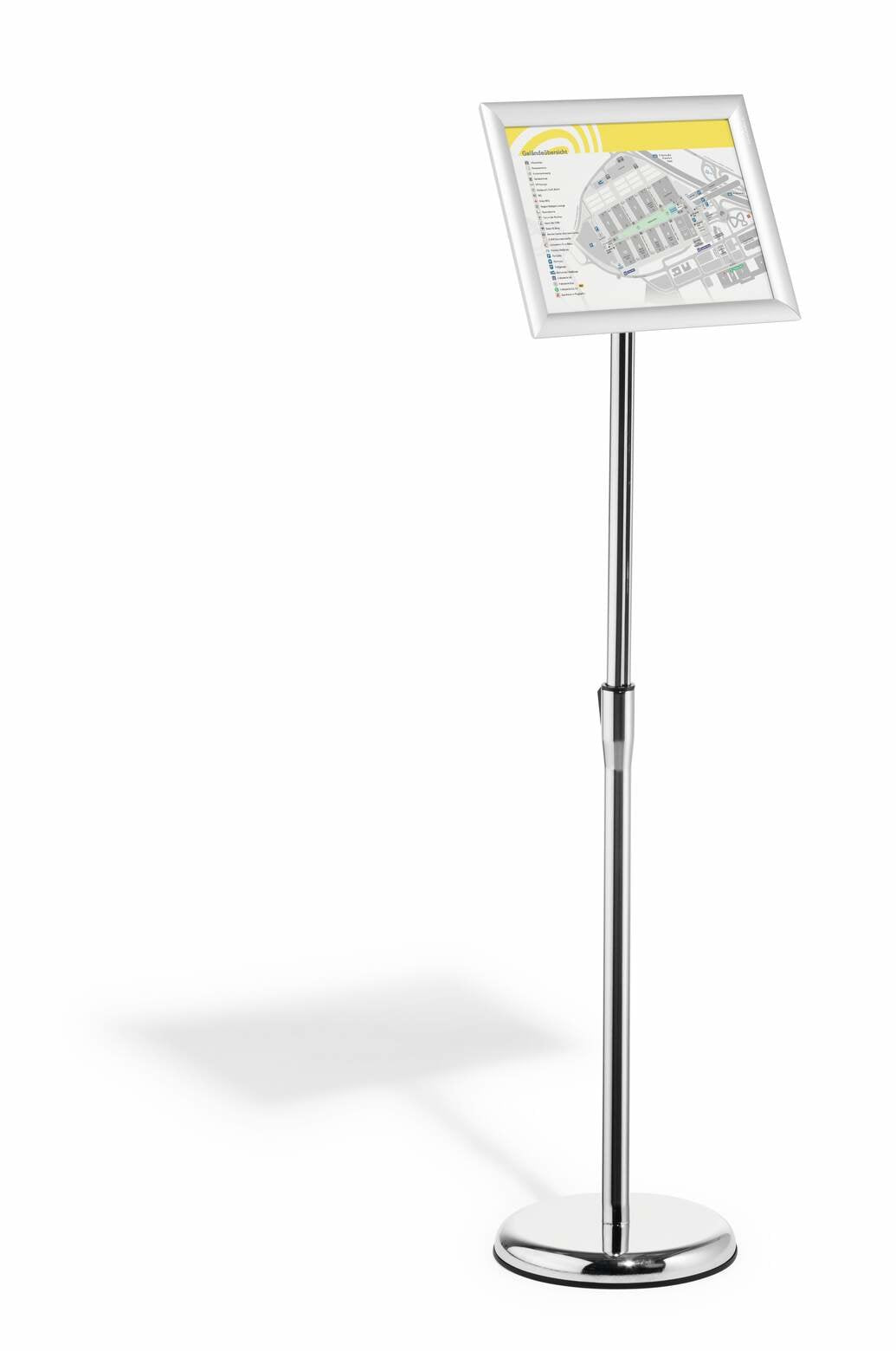 Soporte De Suelo Durable Info Marco De Aluminio A4 Plateado