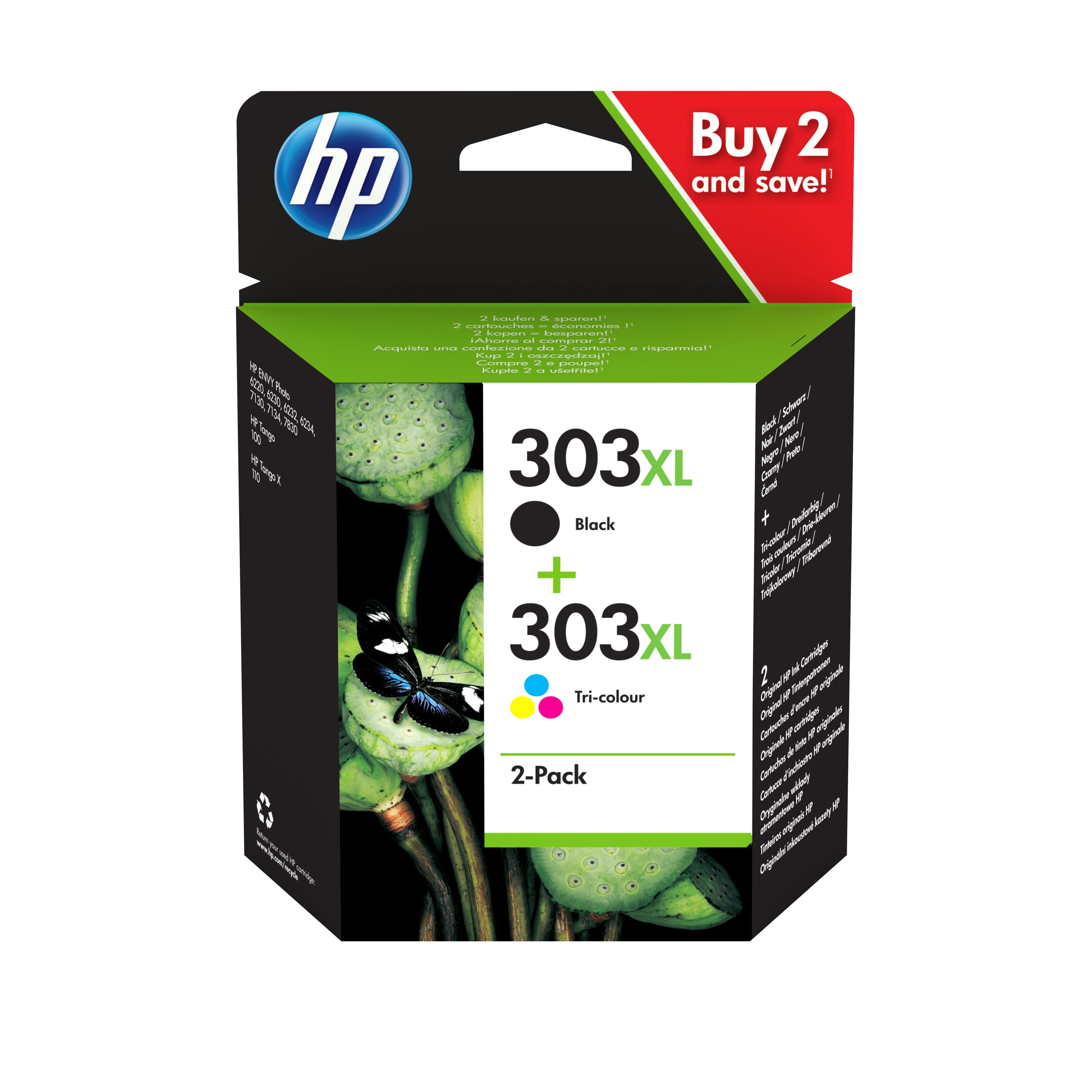 Hp Multipack Negro / Varios Colores 3yn10ae Mcvp 303xl